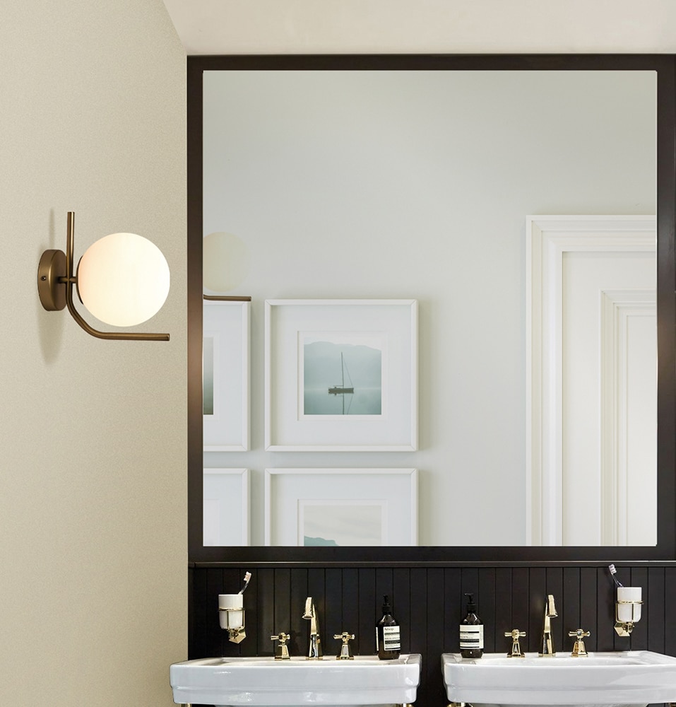 Applique Bora - salle de bain - Or antique - E27 - e-luminaire